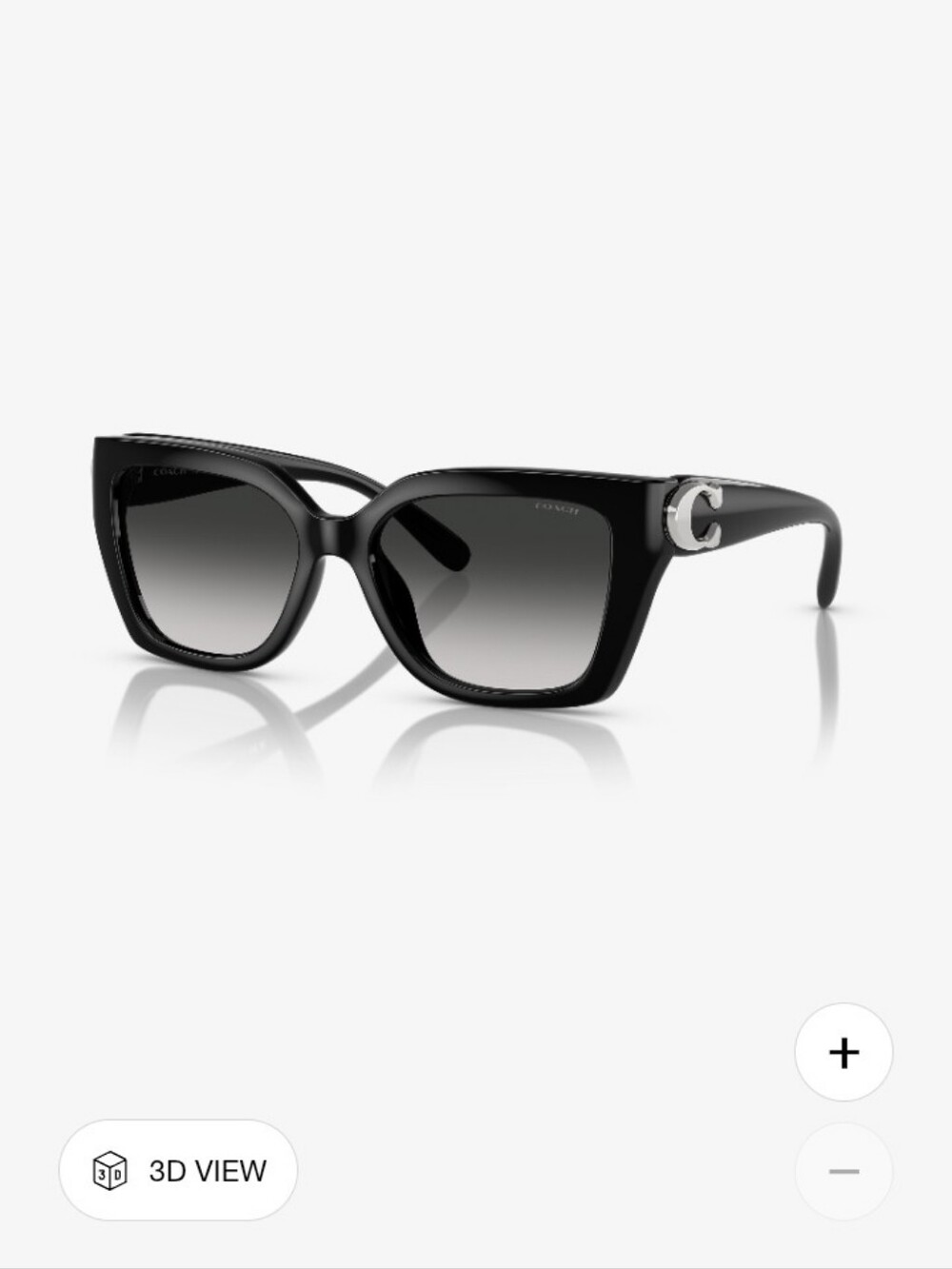 🩷Coach Black Cat-Eye Sunglasses with Silver 'C' Temple Accent🩷